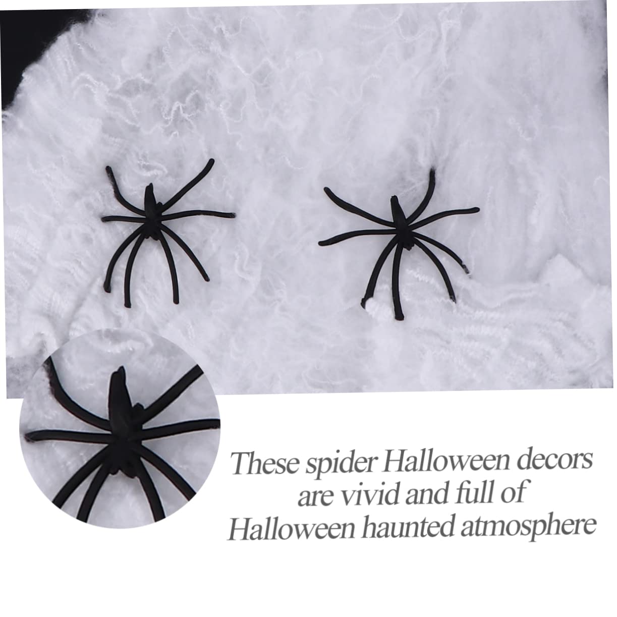 TOYANDONA 10sets Ragnatela Elastica in Cotone Bianca per Halloween Decorazione Forma di Ragno per Interni di Oggetti di Scena Spaventosi per Feste di Autunno