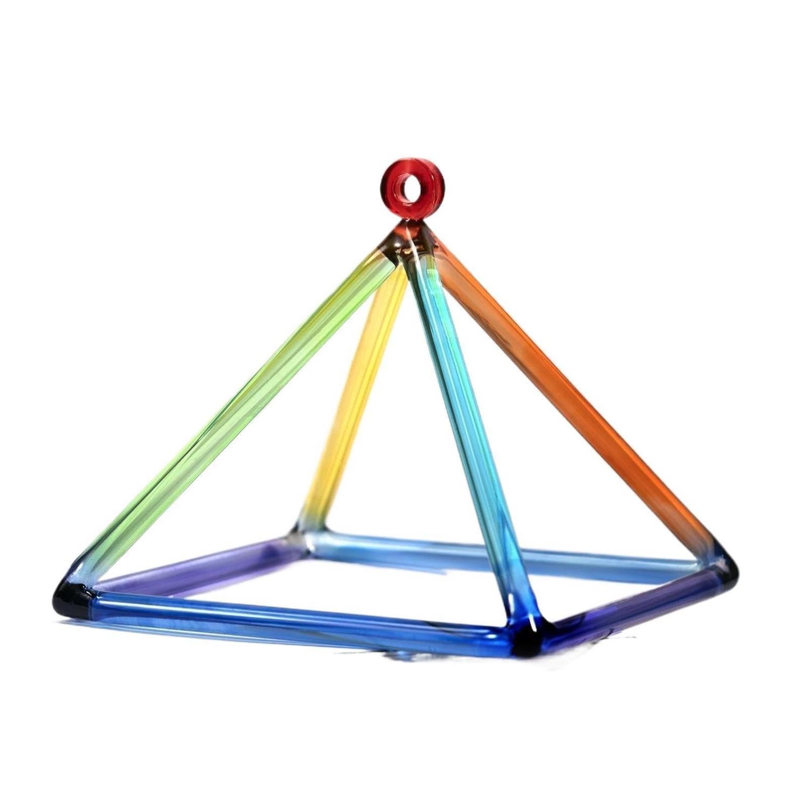 6-Zoll-Singpyramide aus regenbogenfarbenem Quarzkristall