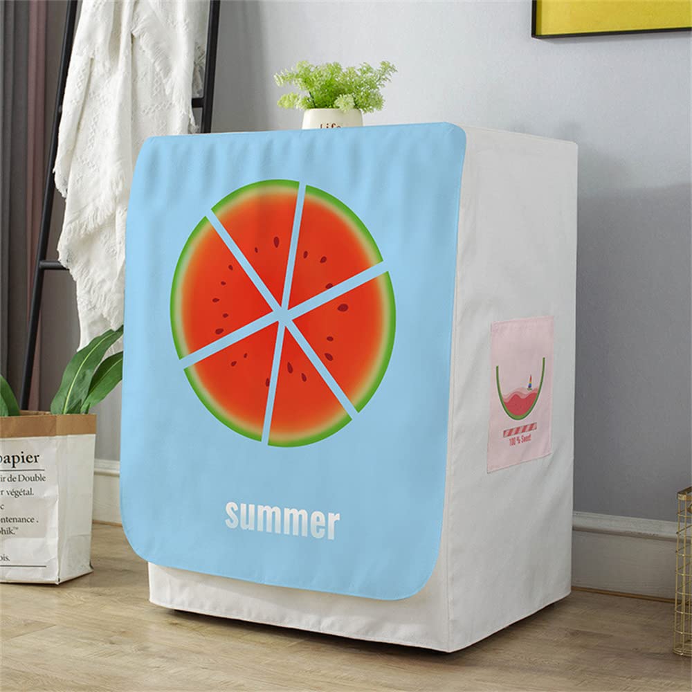 Highdi Washing Machine Cover Waterproof Cover, Front Load Dryers Protective Exterior Dustproof Cover (Watermelon, Capacity 5-7 kg)