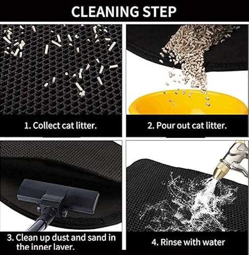 Cat Litter Mat Eva Cat Mats For Litter Folding Mat Easier To Clean Kitty Litter Mat Cat Litter Box Mat Urine And Water Proof Material Trapping Mat, Honeycomb Double Layer Design 21.65X29.53Inch #TOP3