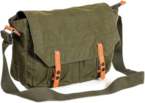 Miniatura 7 de Gootium Bolsa de mensajero de lona  Bolso de hombro vintage de 16 pulgadas para laptop, estilo mensajero, bolsa de trabajo para campus