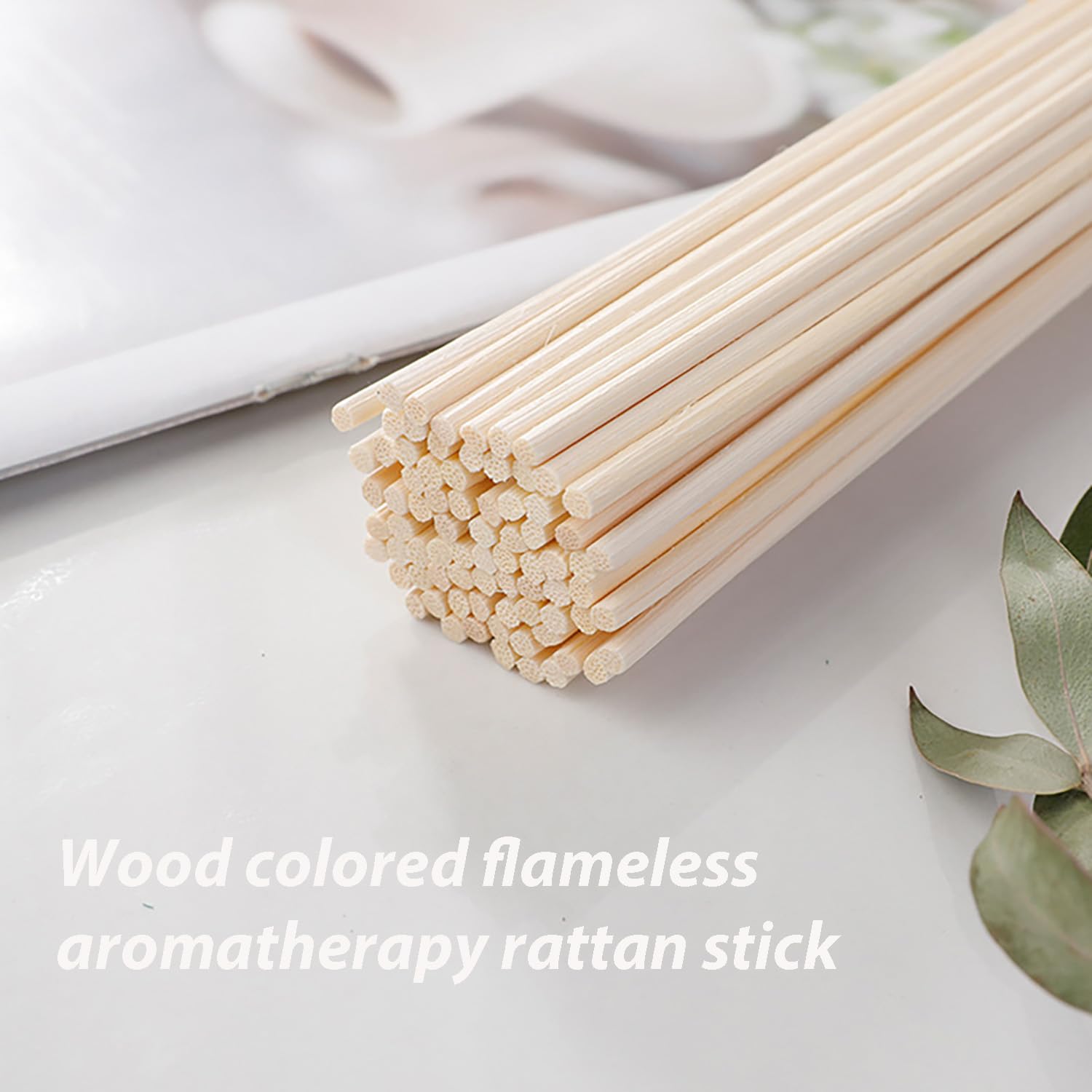 Bastoncini per diffusori di oli essenziali, 30 cm, in legno e rattan, ecologici, extra lunghi 4 mm di spessore, ricarica per profumo, bastoncini in fibra nera, bastoncini spessi per diffusori di oli