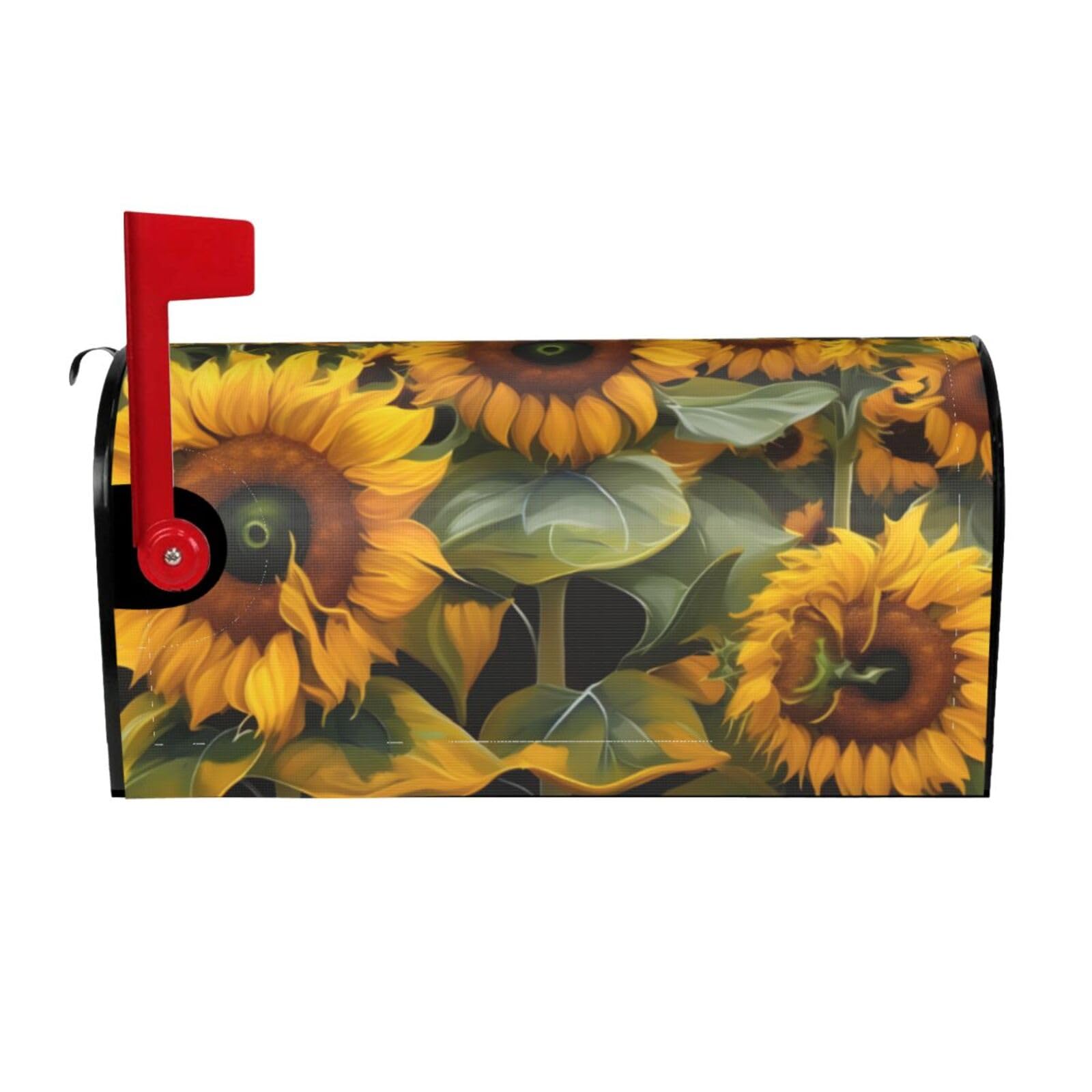 Sunflowers Print Mailbox Cover Wraps Post Letter Box Cover Decor For Outside Garden Yard Farmhouse Home