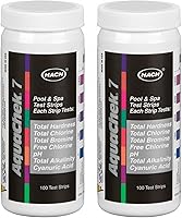 Vista 2 de AquaChek 551236-02 Pro - Tiras de prueba plateadas para piscina, paquete de 2 y kit de prueba de fosfato ETS Hach Company 562227, color blanco