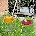 2Pcs Metal Bird Baths for Outside, Hummingbird Small Birdbath Bowl for Outdoors with Metal Stake, Bird Feeder for Garden Yard Lawn Decor (2P-Red&Yellow)