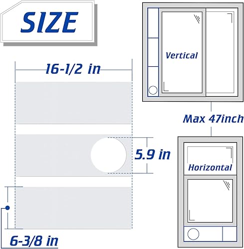 Miniatura 2 de Wintcomfort Kit de placas de sellado de ventana de aire acondicionado portátil para manguera de escape de CA portátil con diámetro de 5.9 pulgadas,