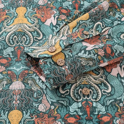 Funny Hawaiian Shirts for Men Long Sleeve Button Down Tropical Shirt Summer Beach Top4