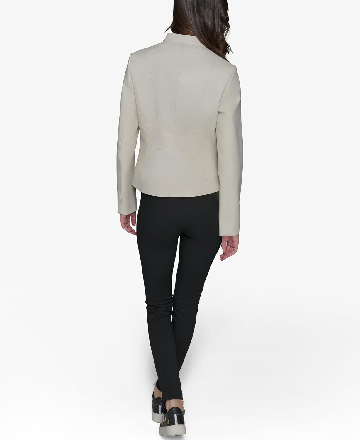 KARL LAGERFELD Women's Zip Front Faux Leather Jacket