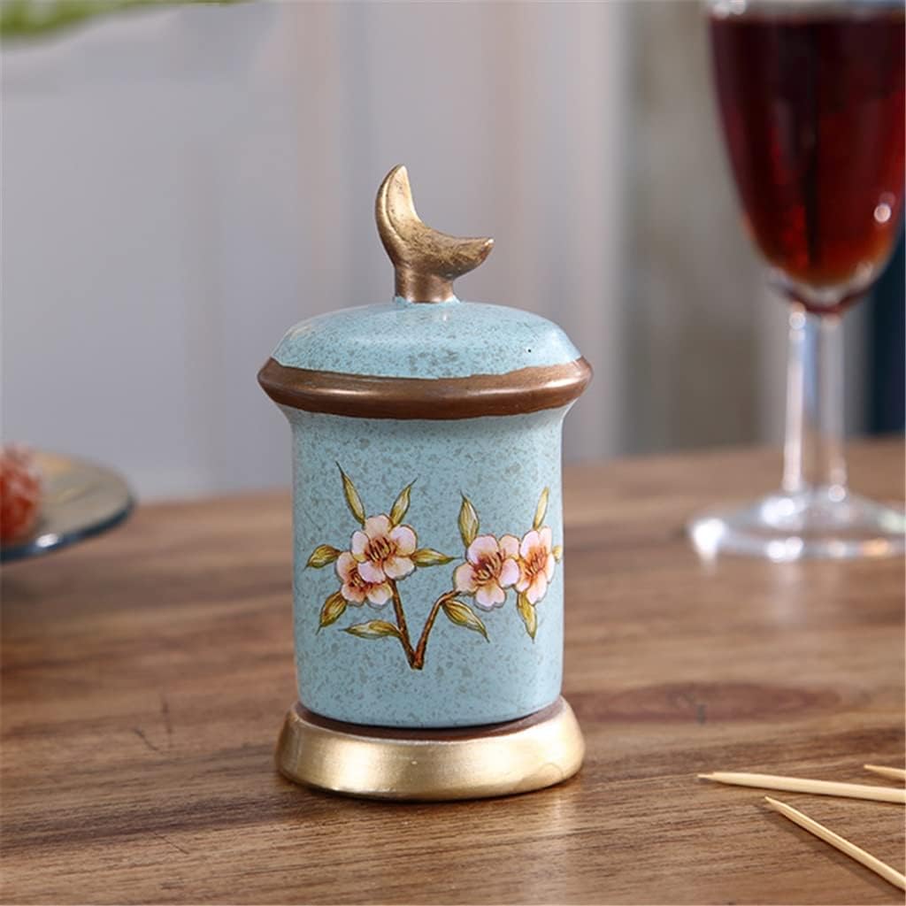 American Toothpick Box Decoration Toothpick jar Living Room Table Toothpick Box Household Toothpick Bucket(E)