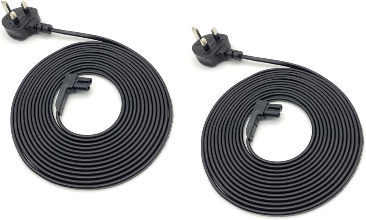 Vebner 5M Black Power Cord, Male-to-Female, Compatible with Sonos Play:1, One (Gen 2), One SL, Samsung SWA-9500S/XE, Surround Speakers & Soundbars