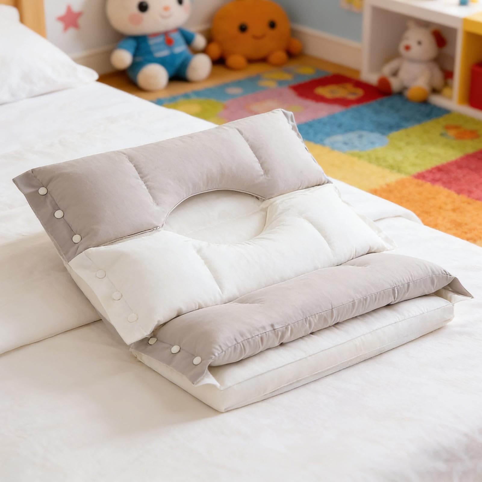 Generisch Almohada para cama con soporte cervical ergonómico | Doble zona almohada para dormir para hotel, sofá de viaje, dormitorio, hombres, adolescentes, adultos
