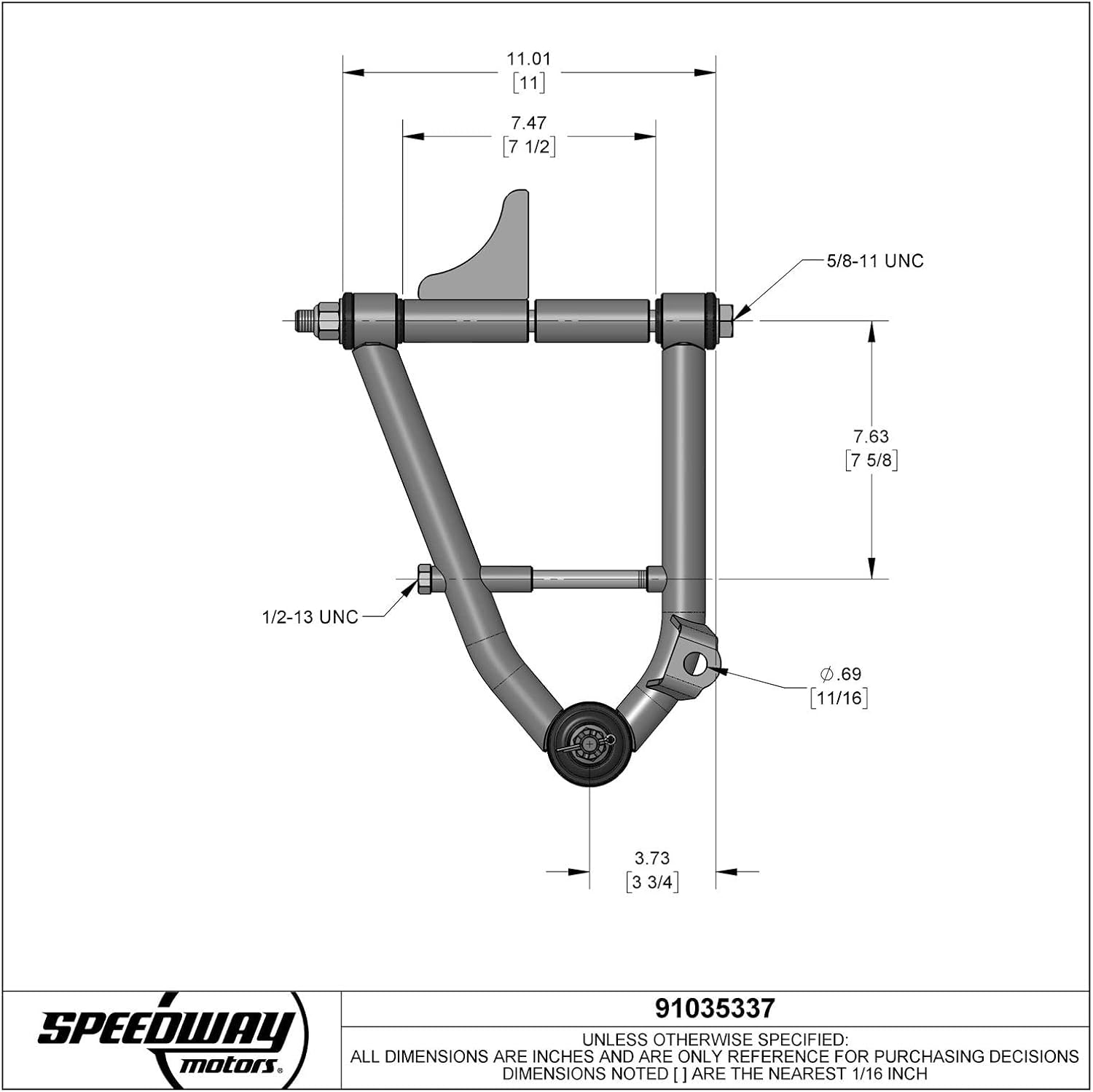 Compatible with Mustang II Tubular Lower A-Arms, Coilovers, No Strut, 5/8 In Narrower