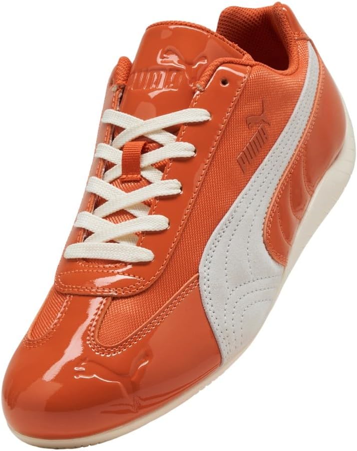 PUMA Womens Speedcat Patent Lace Up Sneakers Shoes Casual - Orange