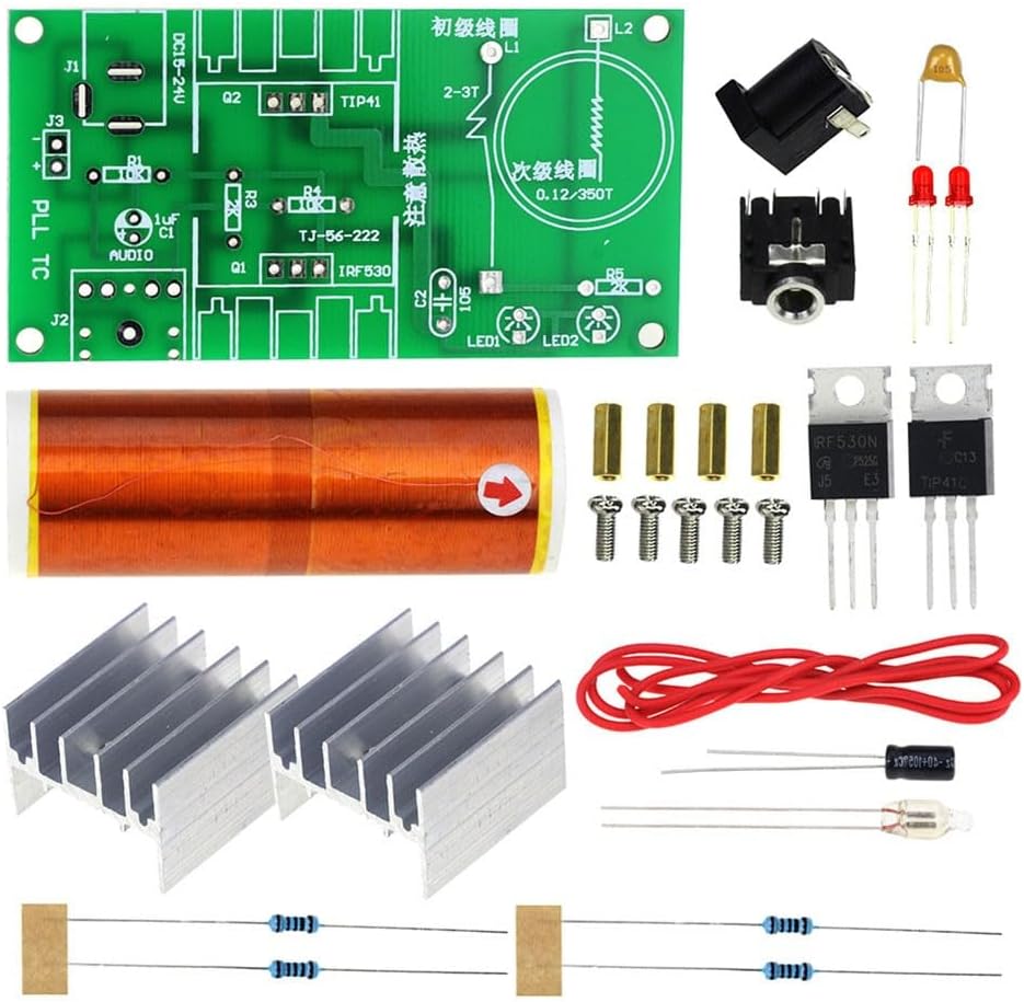 DIY for Mini for Tesla Coil Kit Soldering Project, Educational Electronics Assembly with Music-Playing Plasma, Students and for Hobbyists