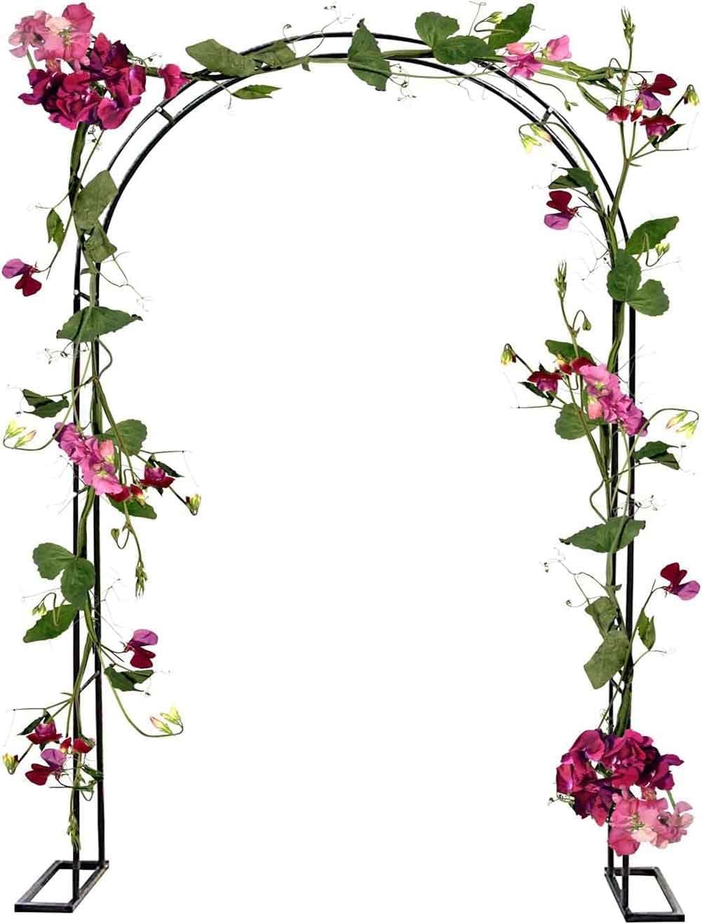 Large Garden Arch, Extra Wide 300/350Cm Garden Arbor Archway, Rose Arch for Roses Climbing Plants Support Wedding Arch Extra Tall Pergola Trellis Grape Vines Archway,Black,W1.8M*H2.2M