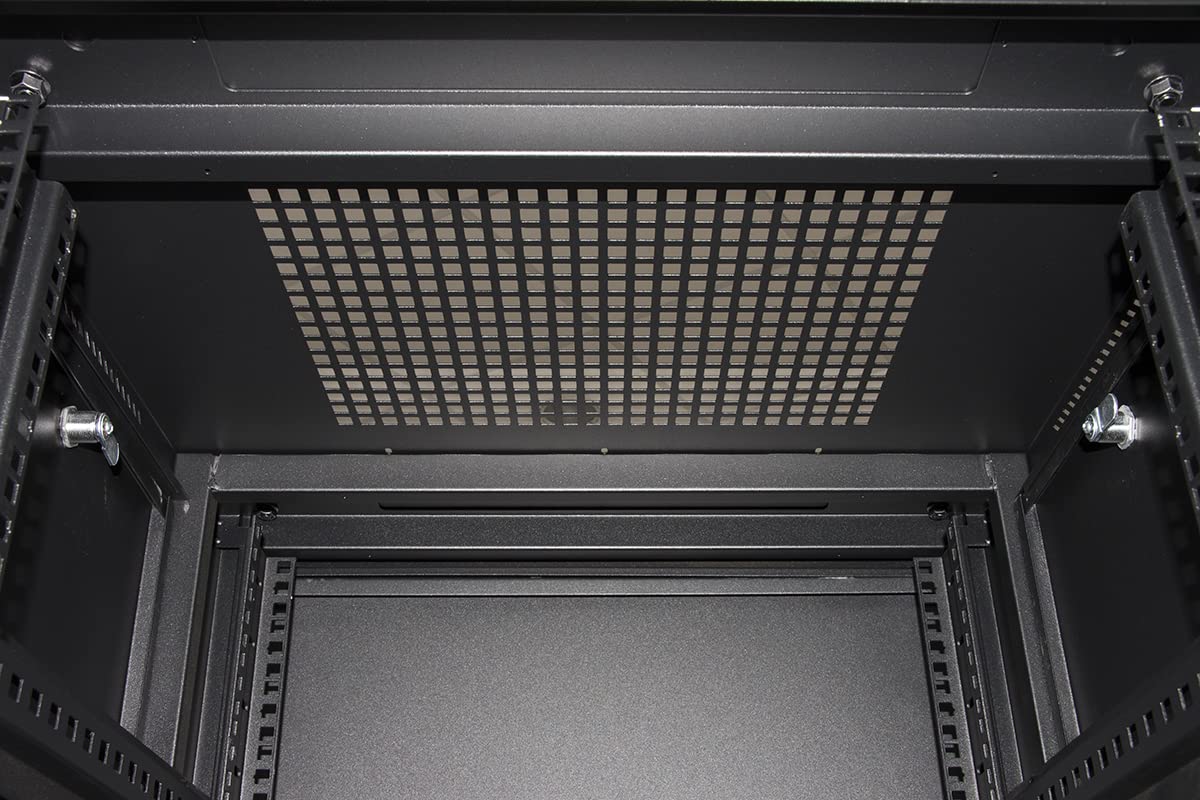 ARMADIO RACK 19" 27U (A)1388 (L)600 (P)600 COLORE NERO PORTA VETRO DA ASSEMBLARE