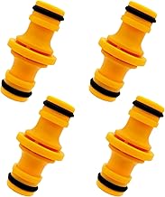 4Pcs Double Male Hose Connectors, Hose End Connectors, Garden Hose Connector Extender, Used to Connect Hoses and Garden Irrigation (Yellow)