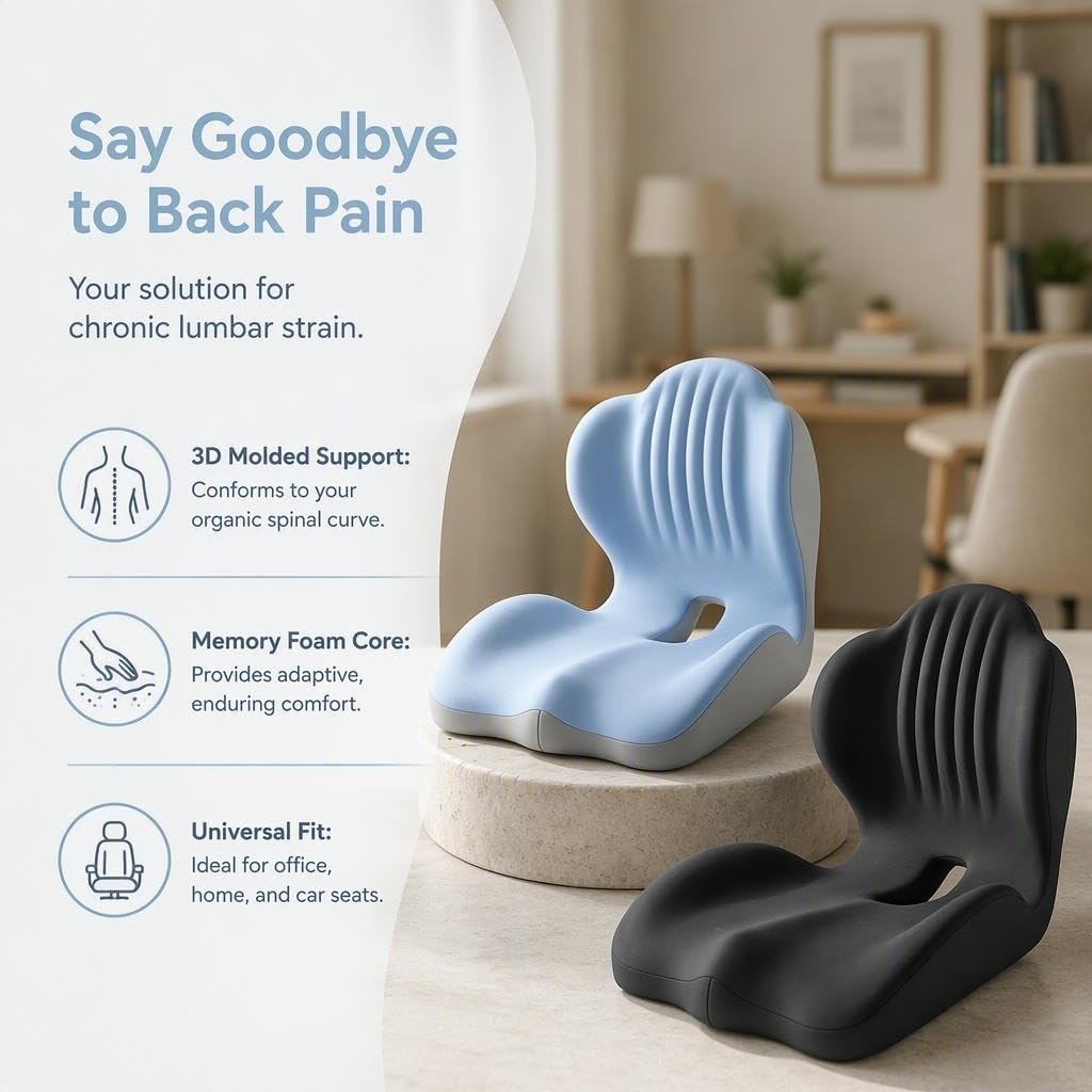 Cuscino del sedile ergonomico in memory foam con supporto for la schiena