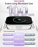 Smart Watch for Women(Call Answer/Dial), 1.85'' Touch Screen Smartwatch for Android iPhone Compatible, Fitness Tracker with Heart Rate Sleep Monitor 120+ Sports Modes, 30 Days+ Battery Life, Silver