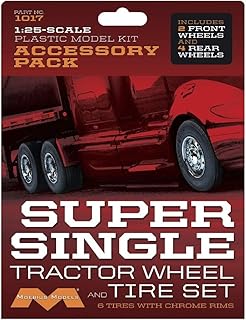 Moebius Models 1/25 Super Single Tractor Wheel & Tire Set (6), MOE1017