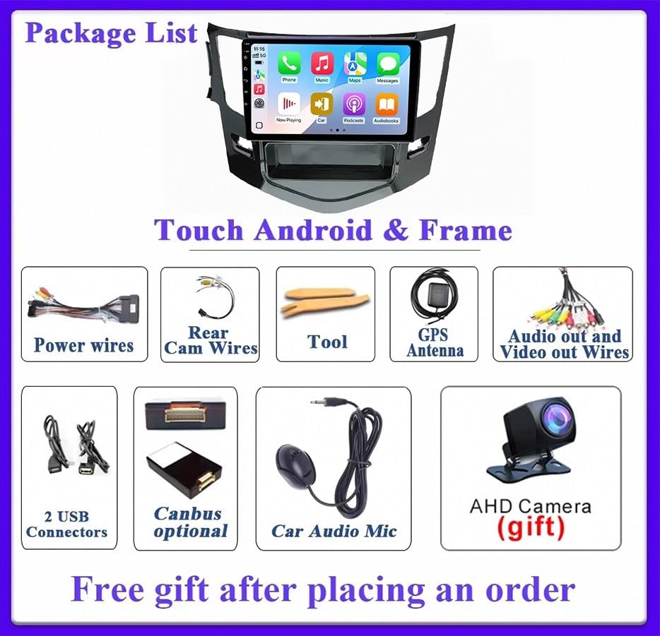 Radio Coche 2 DIN Bluetooth con Android Auto y Airplay para BYD 2012-2016 7
