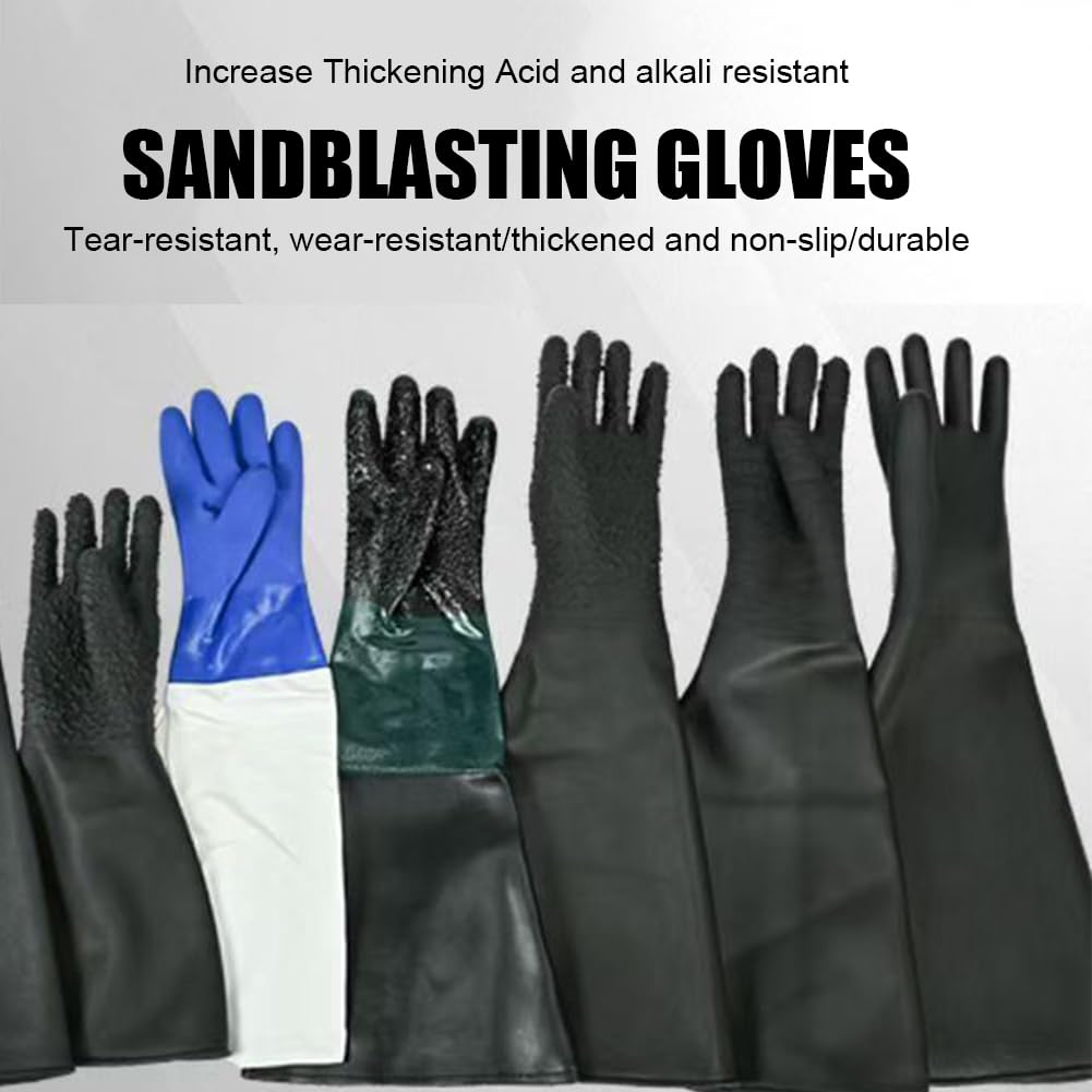 Sandstrahlhandschuhe Sandblasterhandschuhe für Sandblaster Explosionsschrank A pair of wrinkle gloves (diameter 200mm) Sandblasting gloves