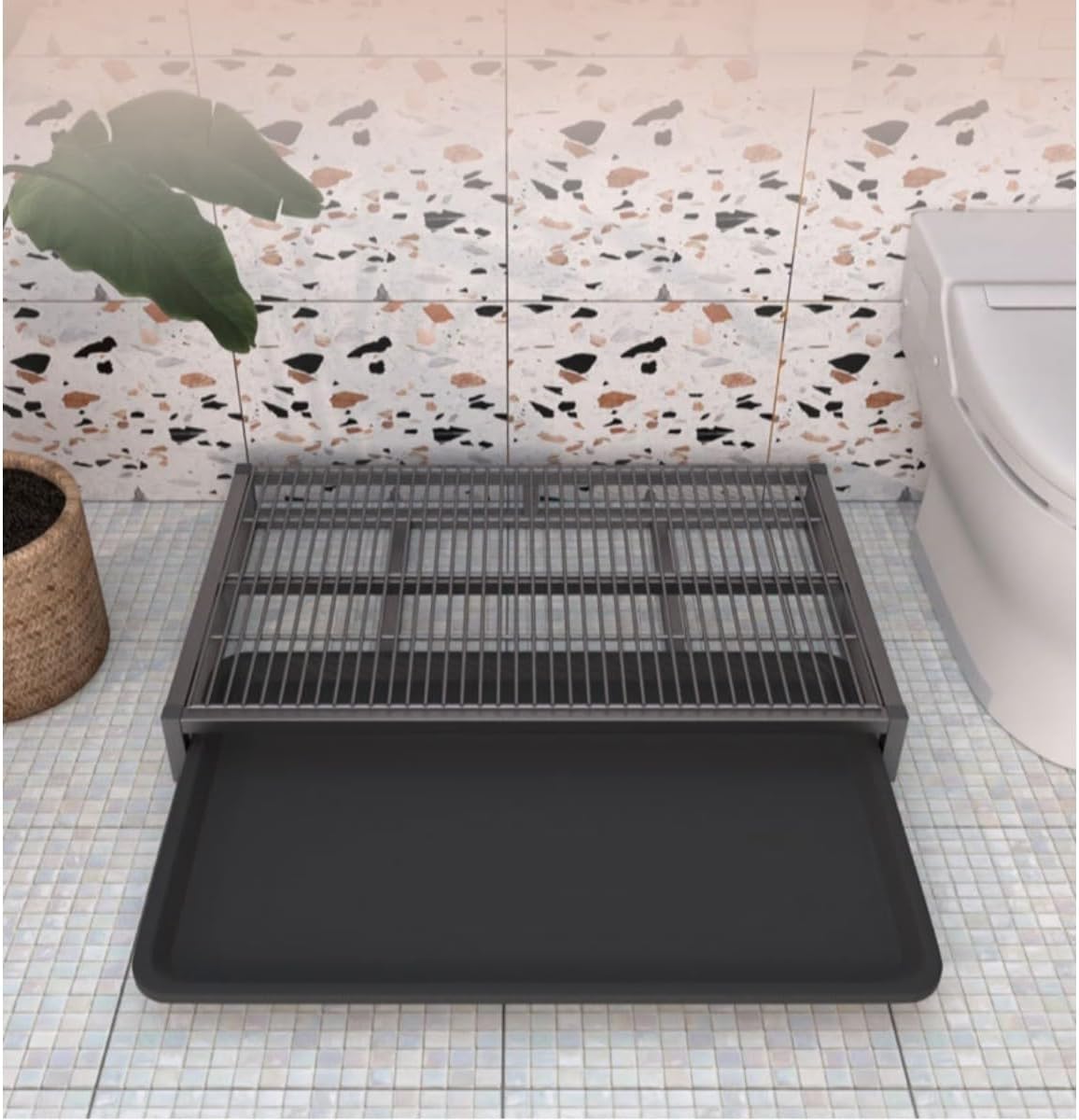 ペットトイレ 引き出し式用トイレ ステンレス鋼の訓練マット 小型犬とに適しています 二層設計でペットの足を乾いた状態に保ちます 床を