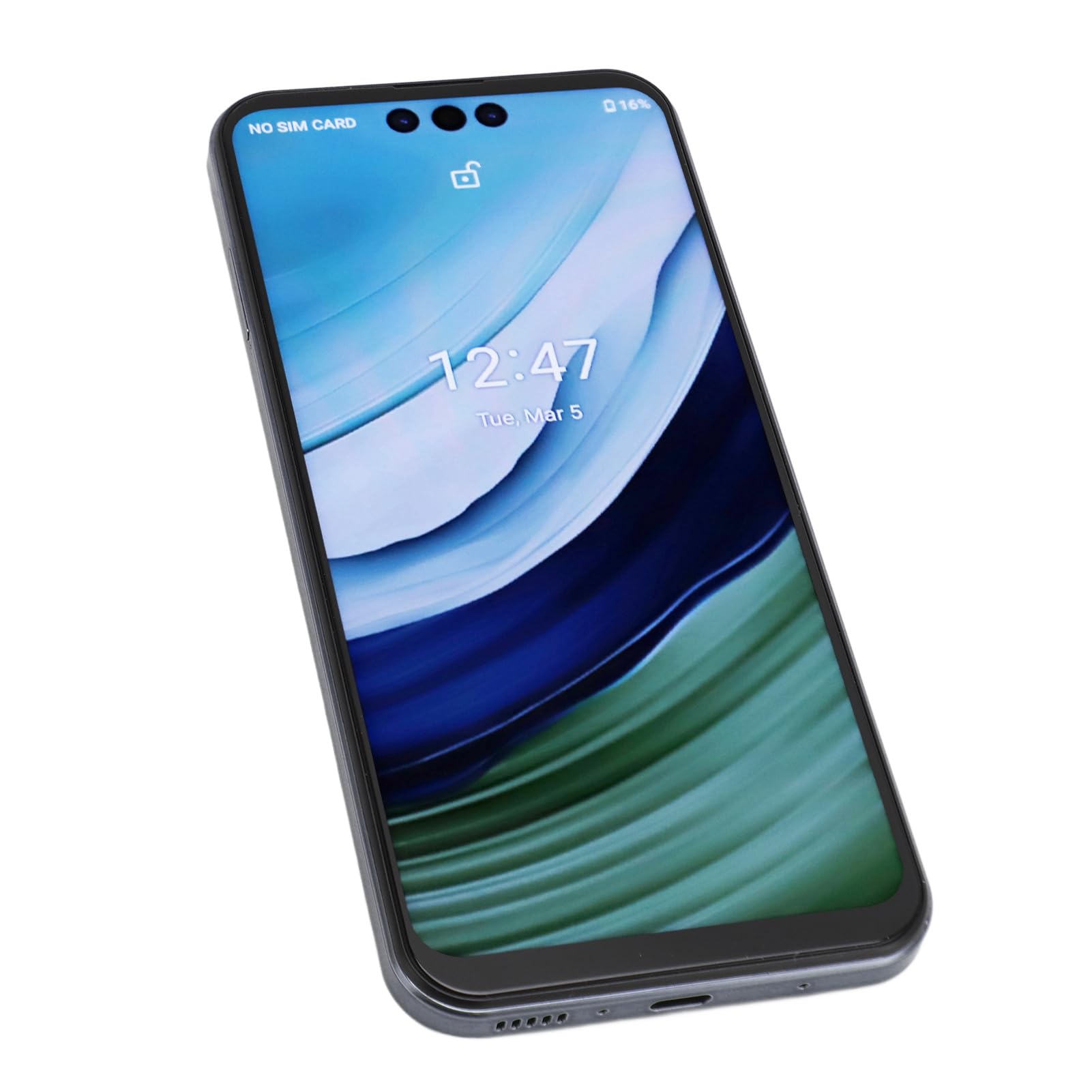 Generic Telefon Odblokowywania Twarzy, Doskonała Reprodukcja Kolorów 6,7 -calowa Ekran HD 16MP PRZEDNI PRZEDNIE 32MP Tylna Kamera Telefon Komórkowy do Oglądania Filmów (BLACK)