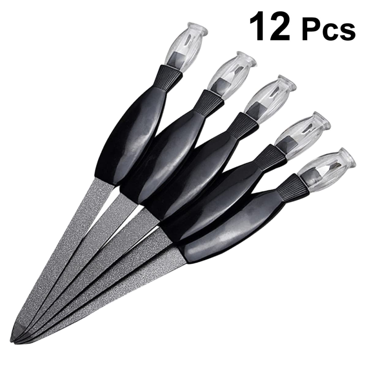 36pcs Dual-use Stainless Steel Nail File and Cuticle Remover Dead Skin Pusher Fork for Manicure Essential Tool for Smooth and Black