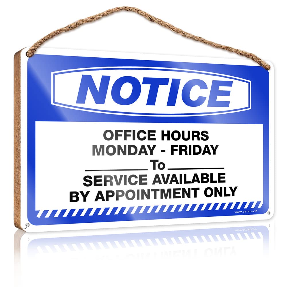 FZFN Funny Wall Decor Signs Notice Office Hours Monday - Friday_ Am Wooden Sign Funny Wall Hanging Decor Plaque Gifts For Work Fri(15X28CM)