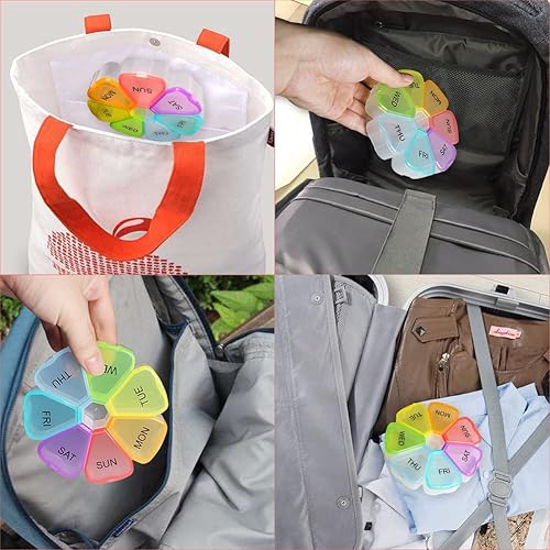 Miniatura 6 de Organizador semanal de pastillas pastillero contenedor de pastillas organizador de medicamentos pastillero organizador semanal de pastillas de 7