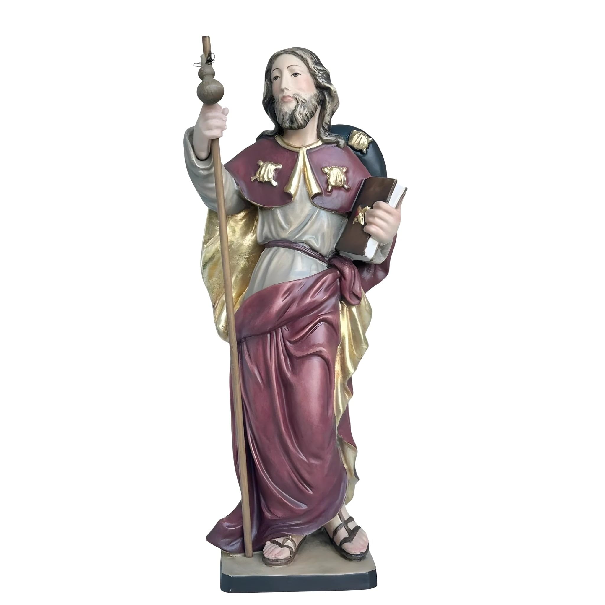Saint James de Compostelle en bois de 15 cm peint à la main pour crèche