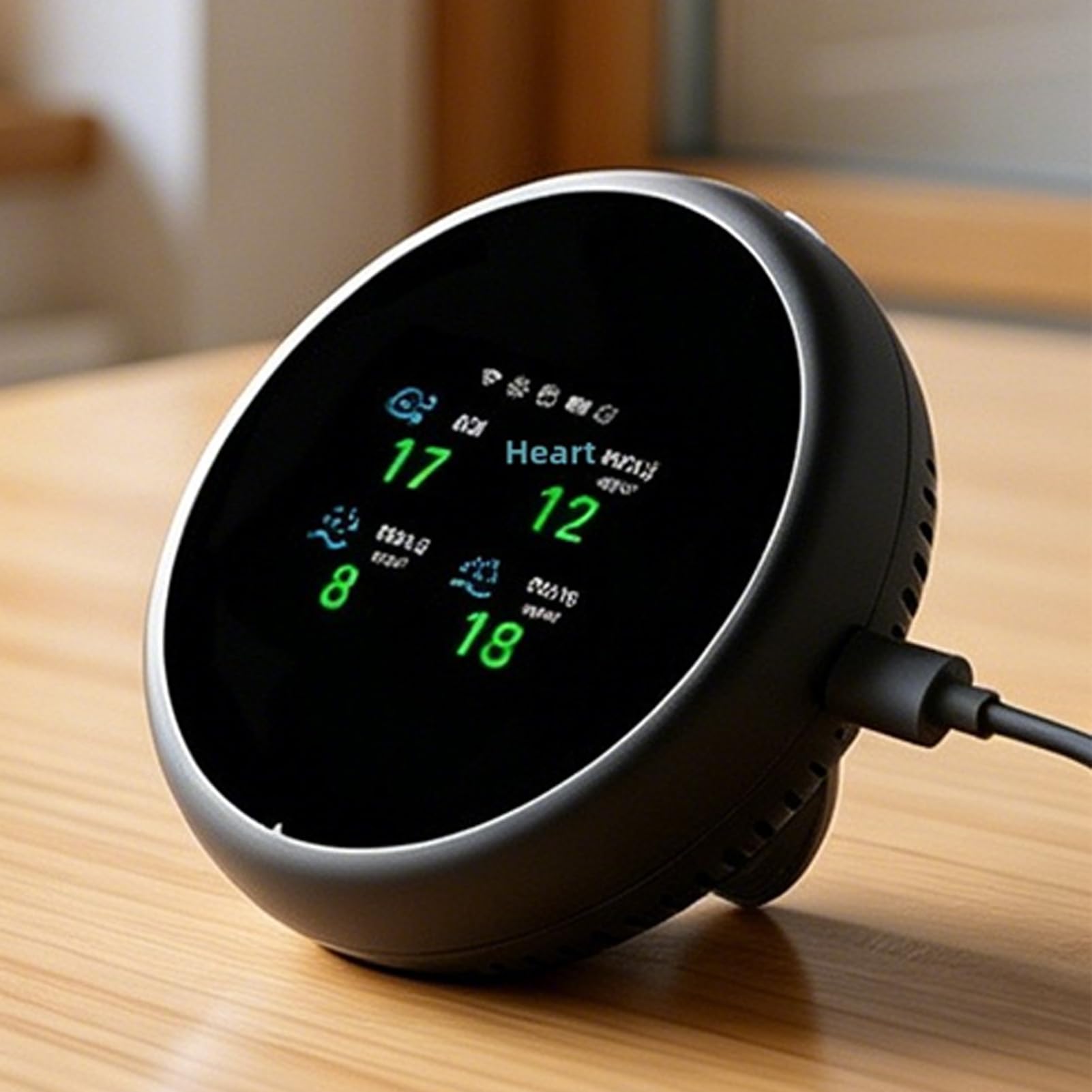 ASHATA Capteur de qualité D'air Intérieur CO2 PM2.5 TVOC HCHO Température