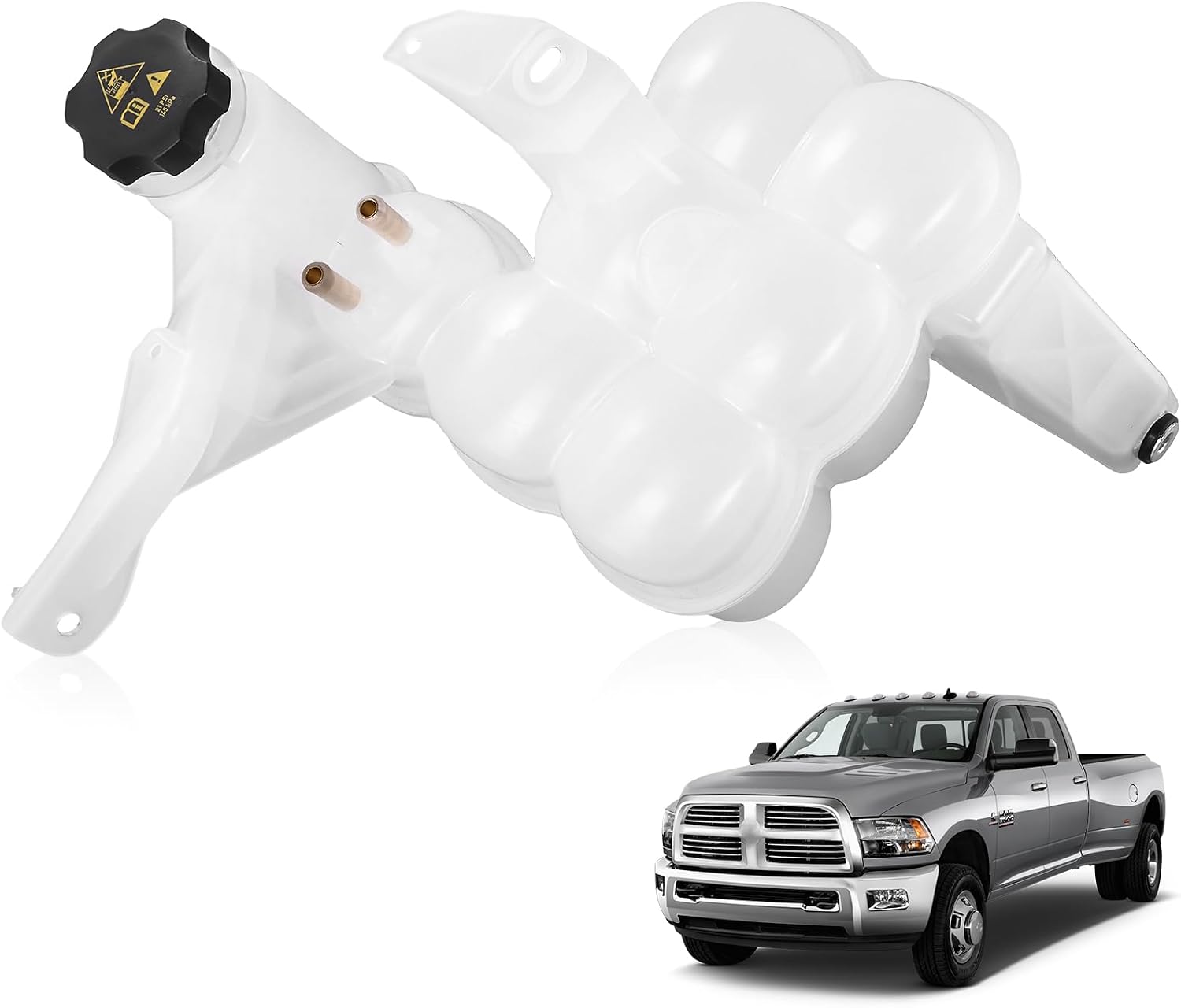 603-839 Engine Coolant Reservoir Tank with Cap & Sensor for 2013-2018 Ram 2500/3500/4500/5500 6.7L Replace OE# 68166475AC 68249136AA