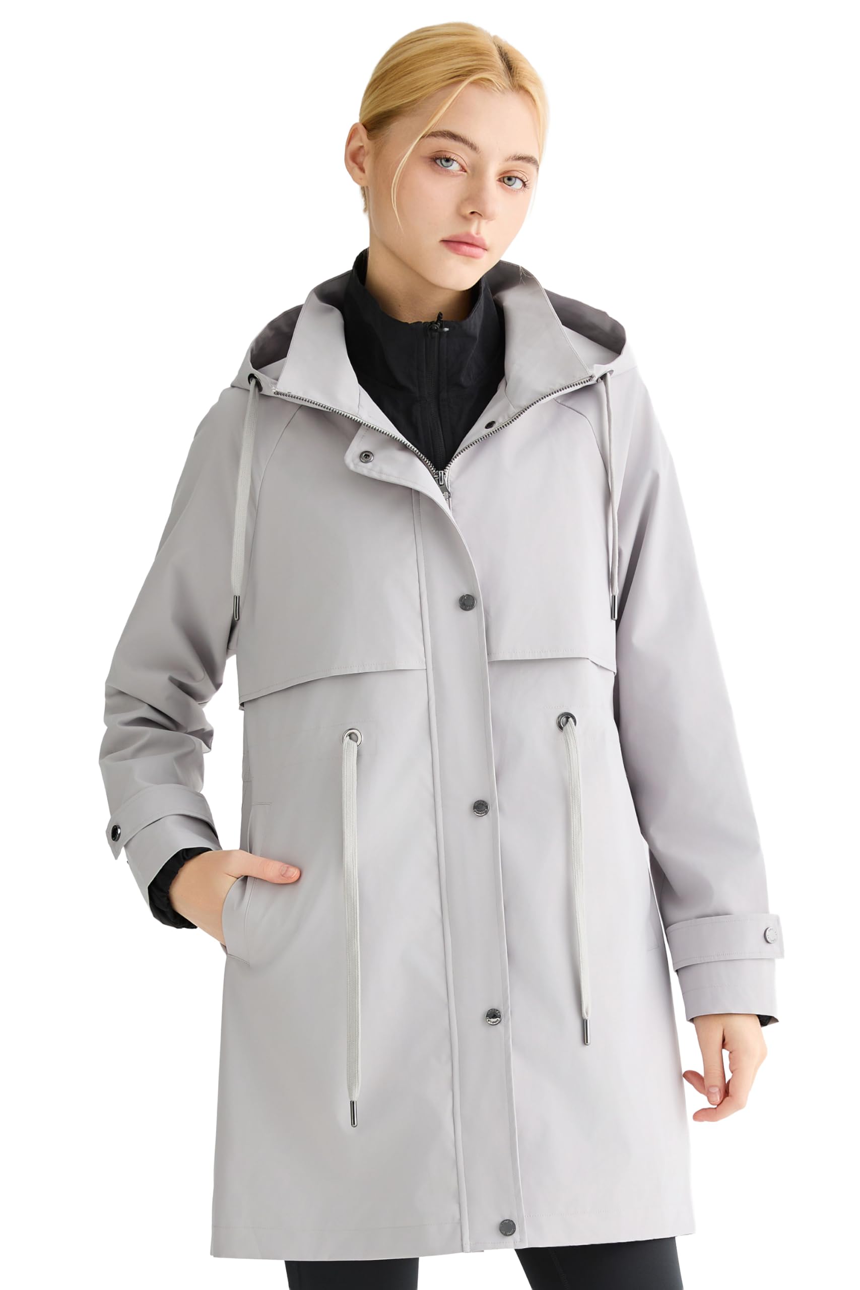 Orolay Chaqueta Cortaviento Larga con Capucha para Mujer Anoraks Activos para Exteriores