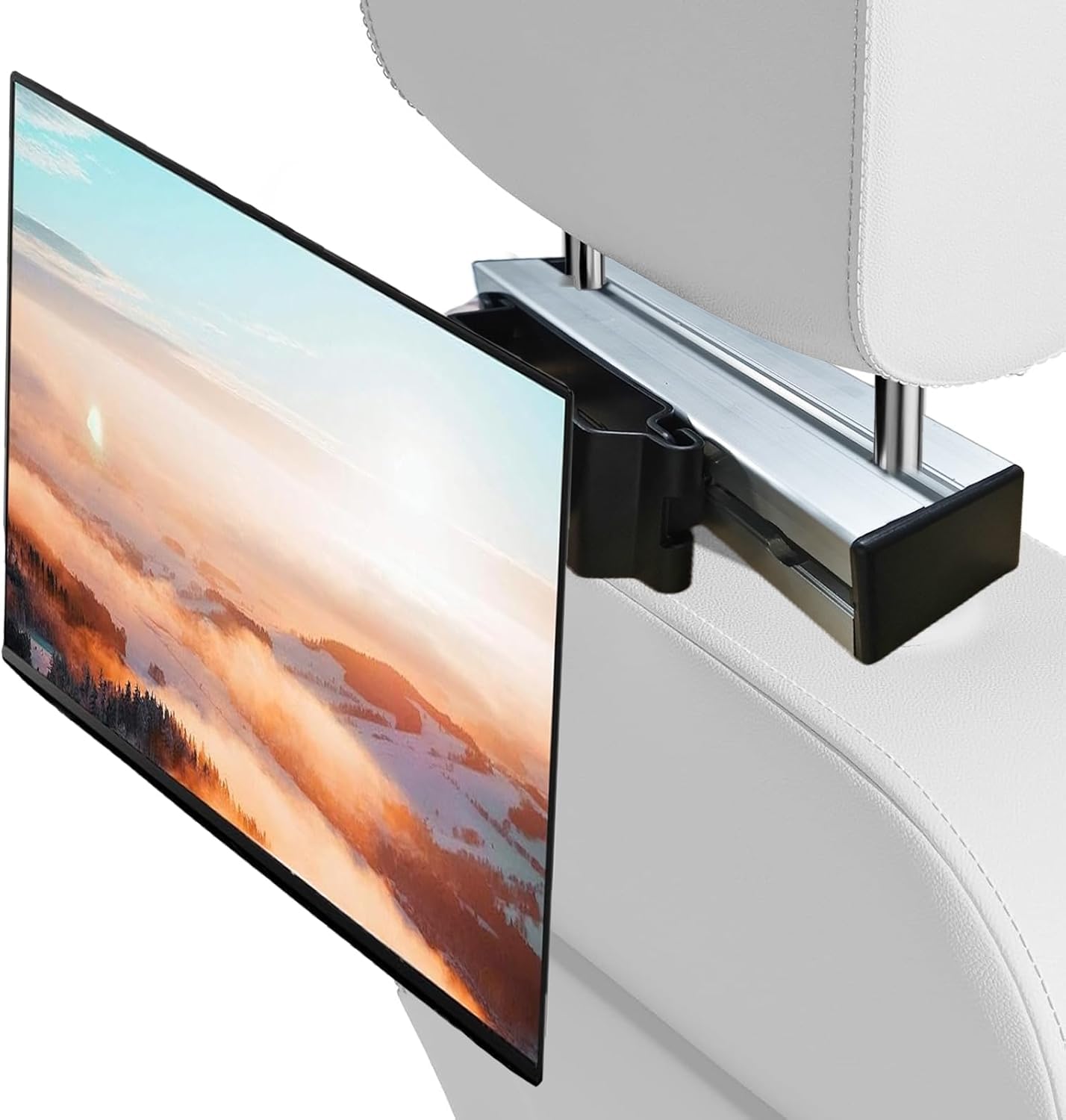 Campervan TV Halterung, Wohnmobil TV Halterung mit VESA Kopfstütze für 12-24 Zoll Fernseher, bis zu 13,6 kg, Schwenkbar, Neigbar, Abschließbar für T4, T5, T6 Wohnmobil
