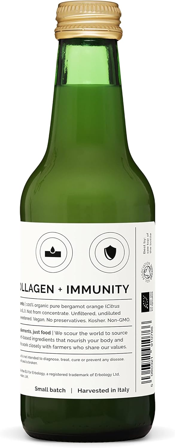 100% Organic Bergamot Juice 8.5 fl oz - Supports Immunity and Collagen Production - Rich in Vitamin C and Bioactive Flavonoids - Straight from Farm in Italy - Undiluted - No Added Sugar - Non-GMO