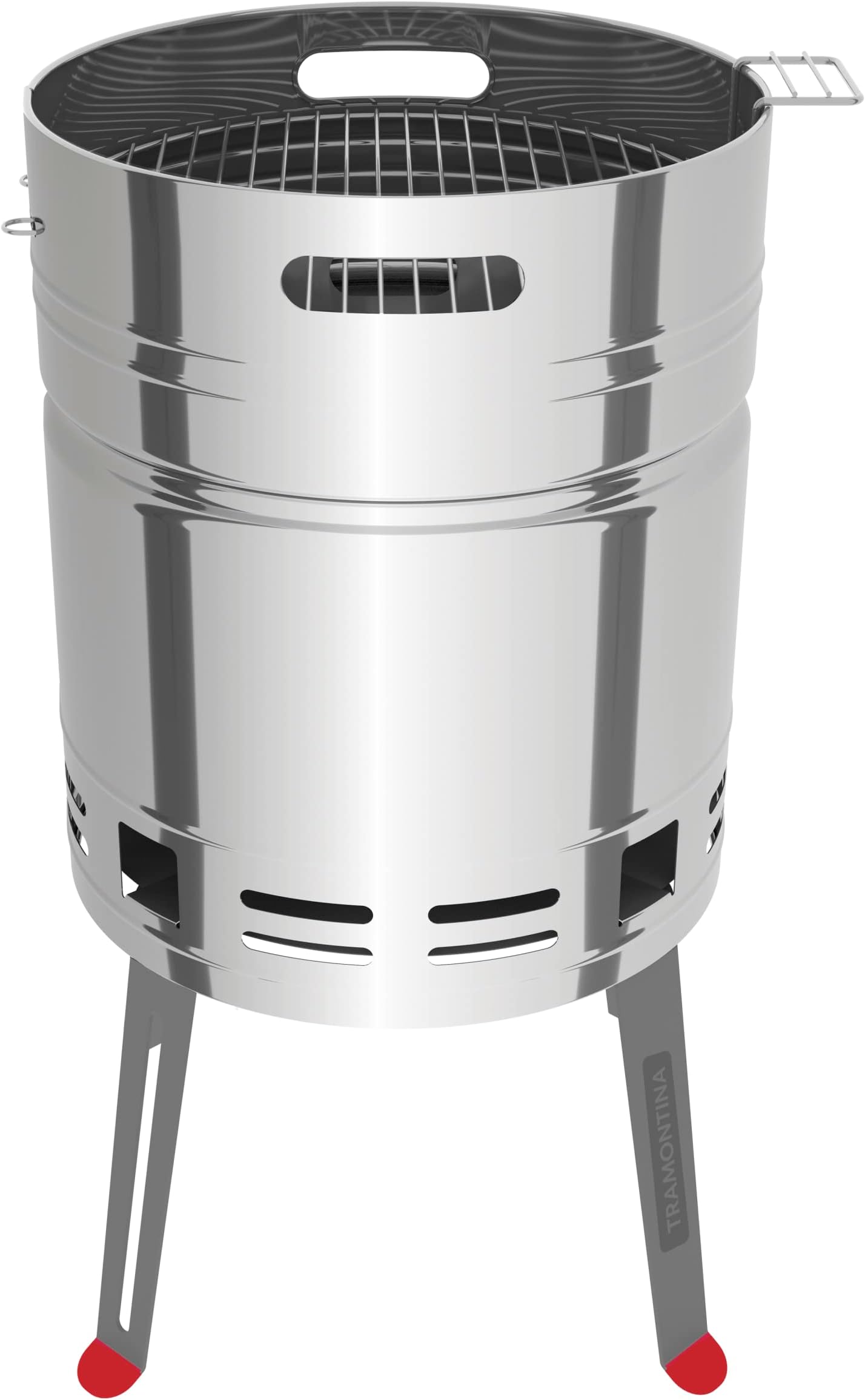 TramontinaTCP-400L Stainless Steel Charcoal Grill with Enameled Steel Charcoal Tray
