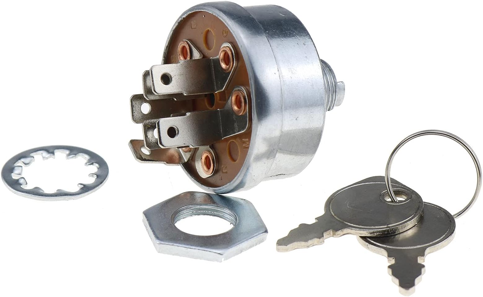 DVPARTS Starter Switch Ignition Switch W/2 Keys AM38227 33-398 430-110 for Oregon John Deere 316 318 420-108 111 111H 112 112L 116 116H - GS25 GS30 GS45 GS75