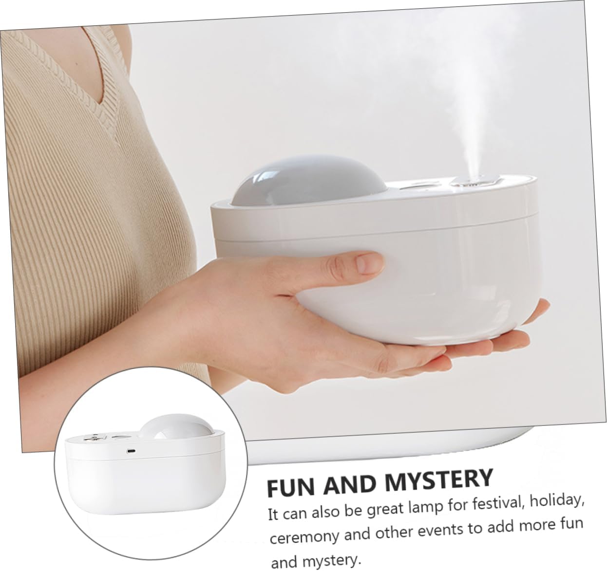 1pc Multi-purpose Projector Humidifier Silent Spray Usb Rechargeable Capacity Home Diffuser Night Light for Relaxation and