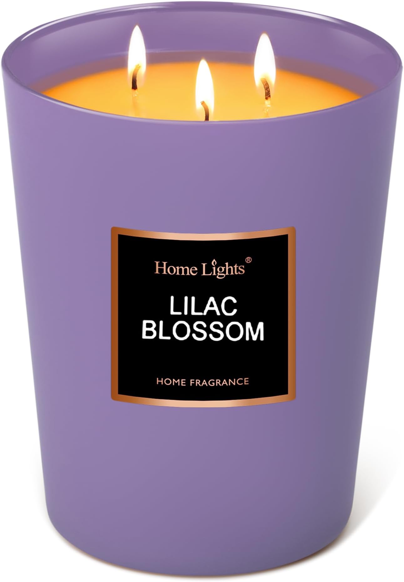 Home Lights Highly Scented Soy Candles Big 33.3 oz for 3 Cotton Wicks, Smokeless Long Lasting 130 hrs in Lilac Blossom. 5x6, Great Gift for Women & Men