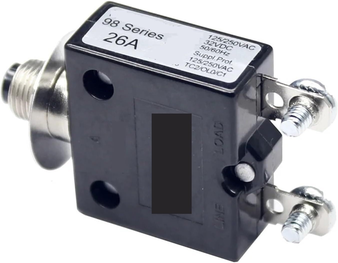 Thermal Circuit Breakers, Micros Overload Protector 98 Series 26A Breaker with Screw Pin(50a)