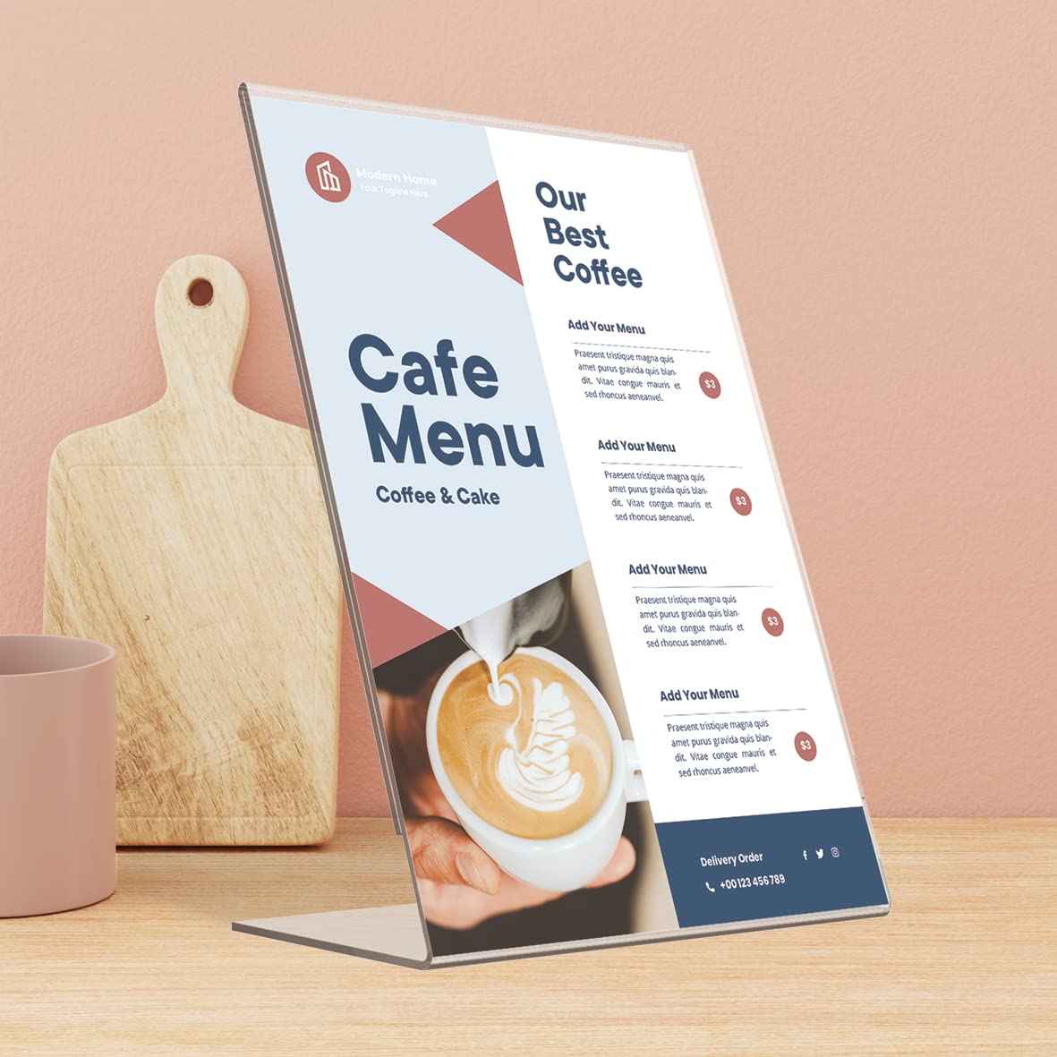 A5 akrylowy stojak stołowy - ukośny i przezroczysty - kształt litery L DIN A5 format pionowy - uchwyt na karty menu i tabliczki - stojak reklamowy - inne rozmiary dostępne