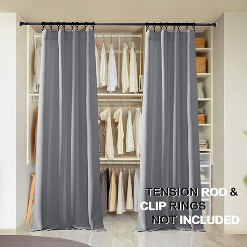 Miniatura 28 de PANELSBURG Cortina de puerta para puerta, con aspecto de puertas de acordeón, cortina de privacidad para armarios abiertos sin puertas, cortinas