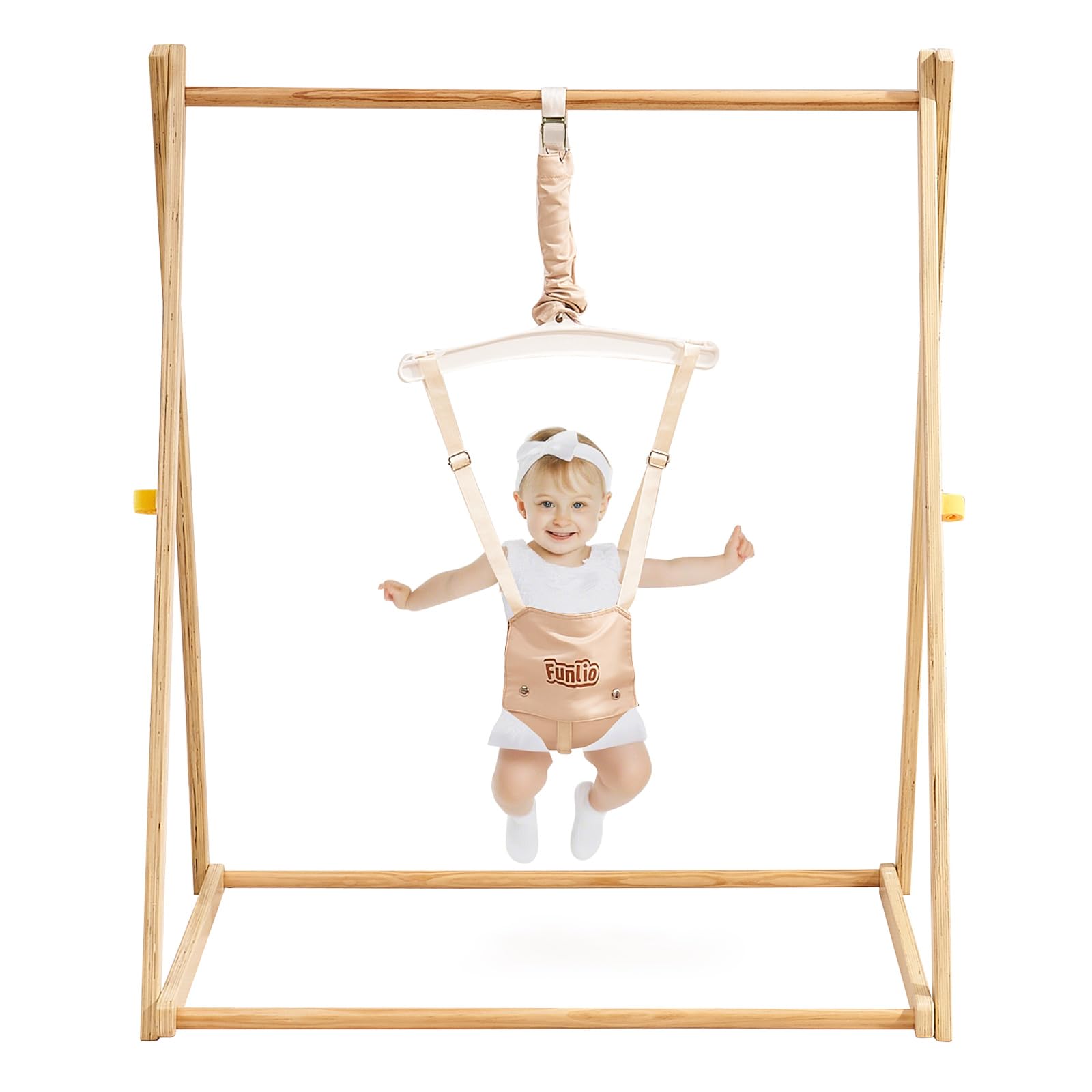 FUNLIO Saltellino per neonati in legno Montessori con supporto