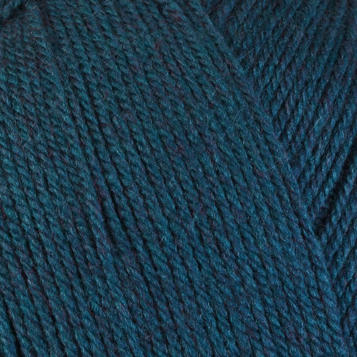 WoolCraft Aran with Wool 400g Knitting & Crochet Yarn, Great Value Acrylic with 25% Wool Yarn, Choose from 43 Shades, 800 Metres, 400g Balls, Pack of 5, Kingfisher Tweed