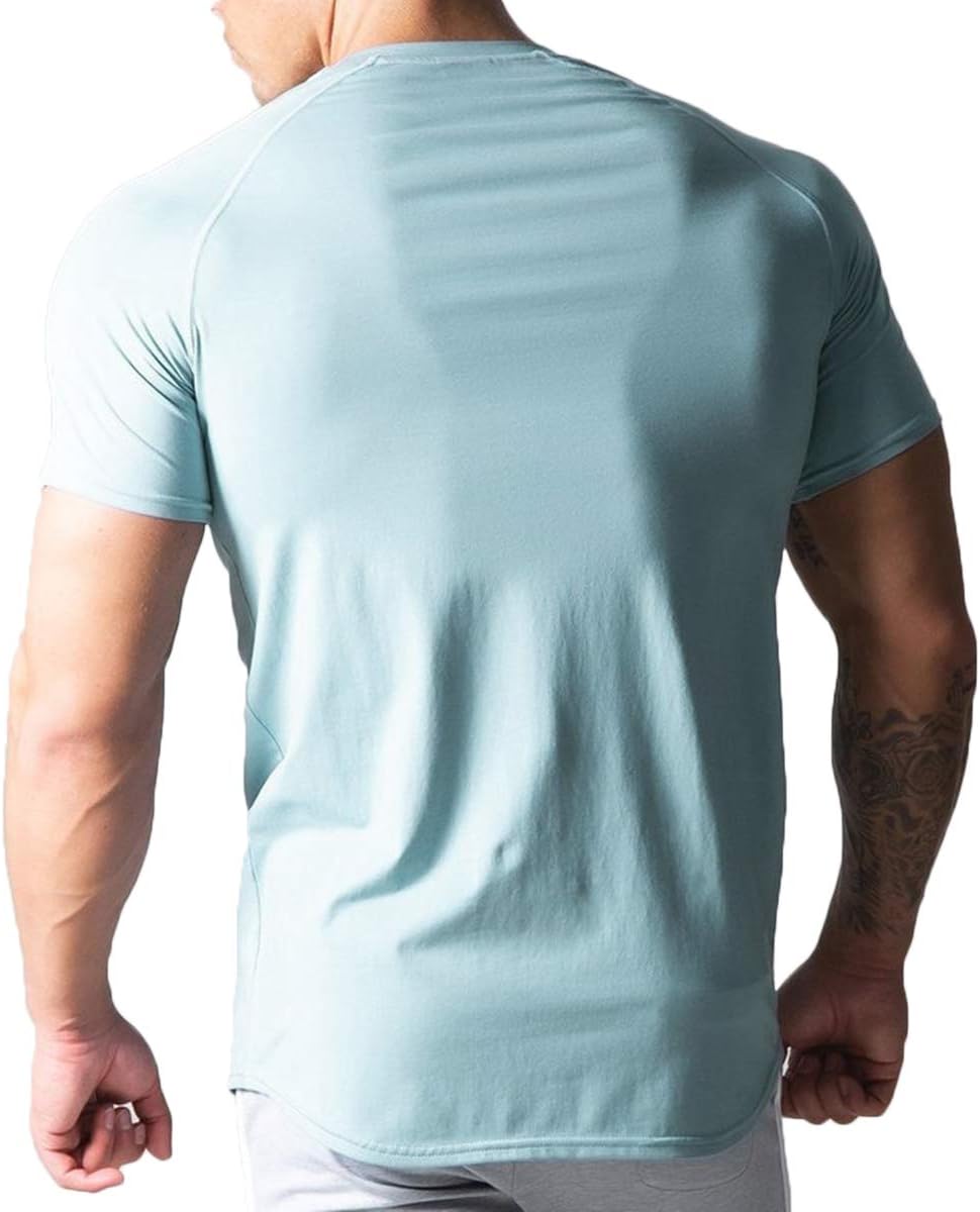 Mens Slim Fit Short Sleeve Workout T-Shirts Casual Gym Tops Hipster Athletic T-Shirts Jogging Shirts for Men T40 - Image 2