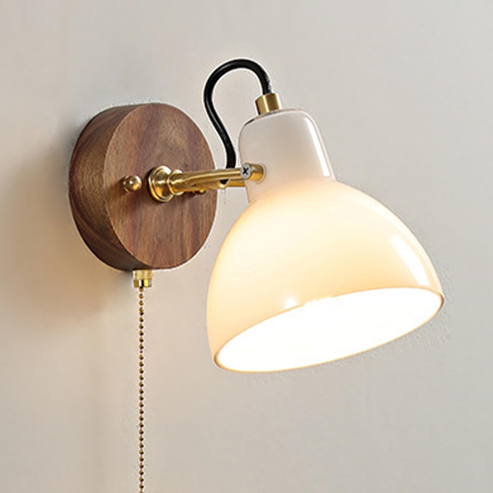 Modern Copper Wall Sconces, Hardwired Sconce Wall Lighting Industrial Wall Lamp Fixtures with White Glass Shade, Bedside Wall Mounted Vanity Lamp for Bedroom Living Room Hallway Entryway Bathroom