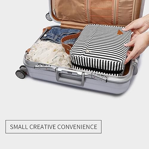 Miniatura 5 de Travel Hanging Makeup Bag Toiletry Bag Waterproof Large Storage for Travel Bathroom Women Men (Black-white)