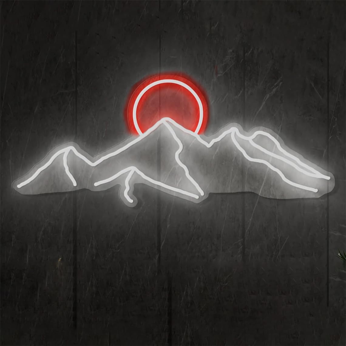 Desert Sunset Neon Sign Mountains Sunset Sunrise Neon Home Office Art Wall Decor Modern Living Room Bedroom Decor Aesthetic Art Decor (color 3, 44 cm)